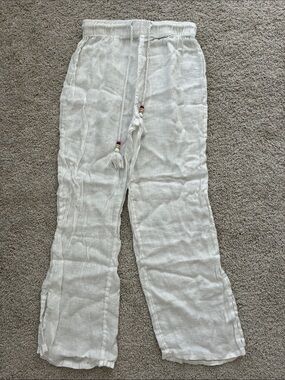 Sigrid Olsen White Linen Pants